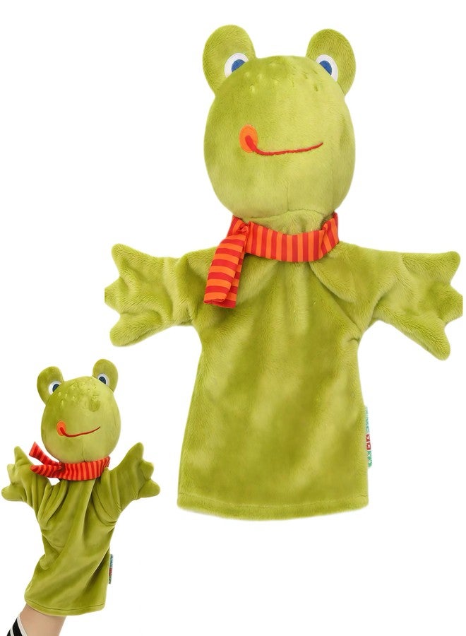 SAURAWAN Frog Plush Hand Puppet Toys, Kawaii Animal Hand Puppets for Kids and Toddlers Ages 3-5 4-8, Funny Frog Plushies, Animal Themed Role Play, Birthday Gift, Prize Box Toys for Kids Classroom - Image 1